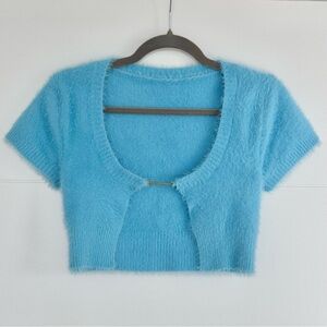 Jacquemus La Maille Neve Cropped Cardigan in Blue
